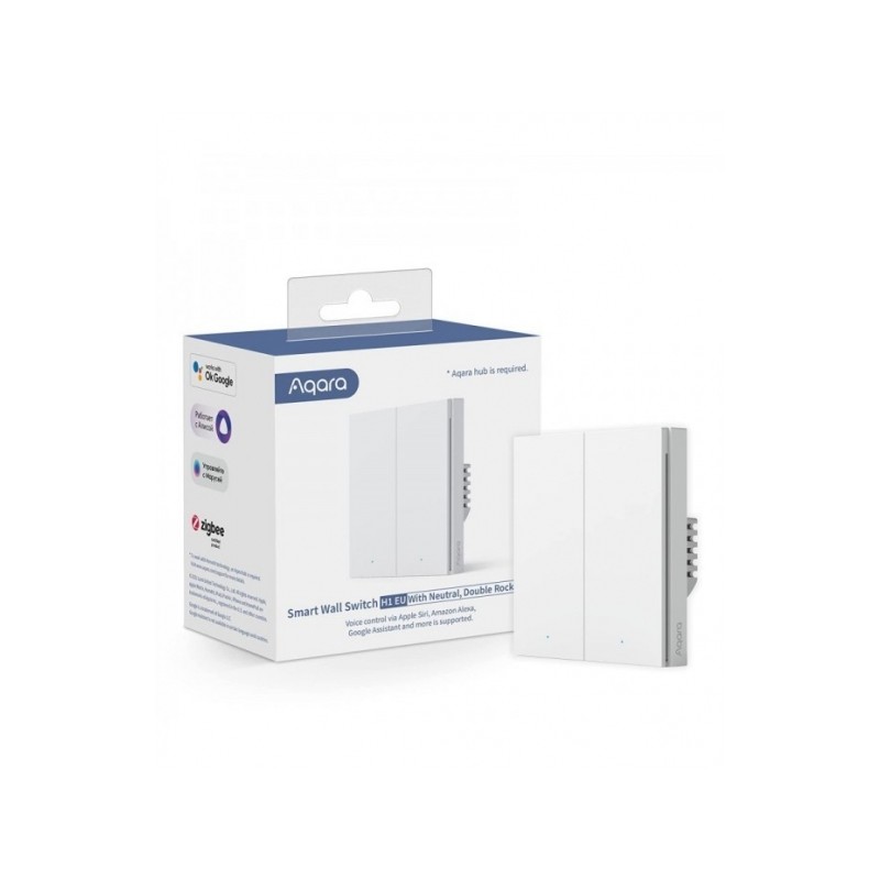 Aqara Smart Wall Switch H1 (with neutral, double rocker) - White