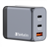 Verbatim GaN Charger 65W - 2x USB-C PD 65W, 1x USB-A QC 3.0