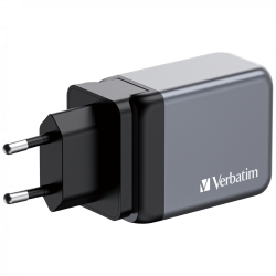 Verbatim GaN Charger 65W - 2x USB-C PD 65W, 1x USB-A QC 3.0
