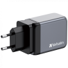 Verbatim GaN Charger 65W - 2x USB-C PD 65W, 1x USB-A QC 3.0