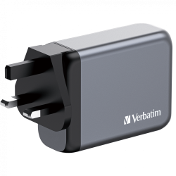 Verbatim GaN Charger 100W - 2x USB-C PD 100W, 1x USB-C PD 65W, 1x USB-A QC 3.0