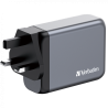 Verbatim GaN Charger 100W - 2x USB-C PD 100W, 1x USB-C PD 65W, 1x USB-A QC 3.0