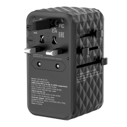 Verbatim GaN III Universal Travel Adapter UTA-06 with 2 x USB-C PD & QC 4+ & 2 x USB-A QC 3.0 ports