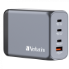 Verbatim 240W GaN Wall Charger 1 x USB-C® PD 140W /1 x USB-C® PD 100W / 1 x USB-C® PD 65W / 1 x USB-A QC 3.0 (EU/UK/US)