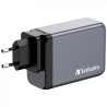 Verbatim 240W GaN Wall Charger 1 x USB-C® PD 140W /1 x USB-C® PD 100W / 1 x USB-C® PD 65W / 1 x USB-A QC 3.0 (EU/UK/US)