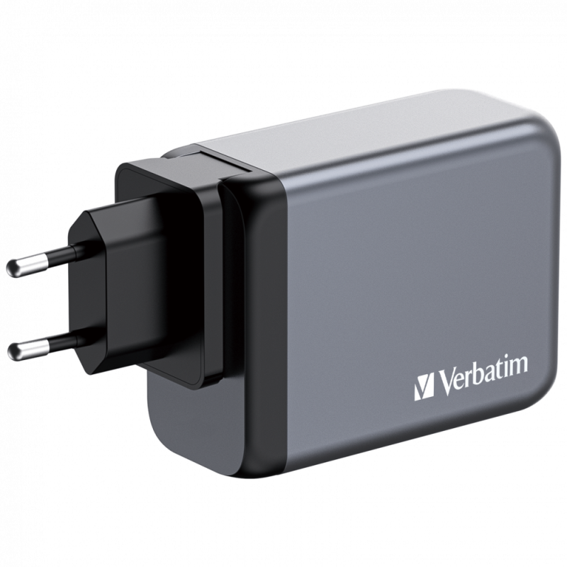 Verbatim 200W 4-Port GaN Wall Charger 2 x USB-C® PD 100W / 1 x USB-C® PD 65W / 1 x USB QC 3.0 (EU/UK/US