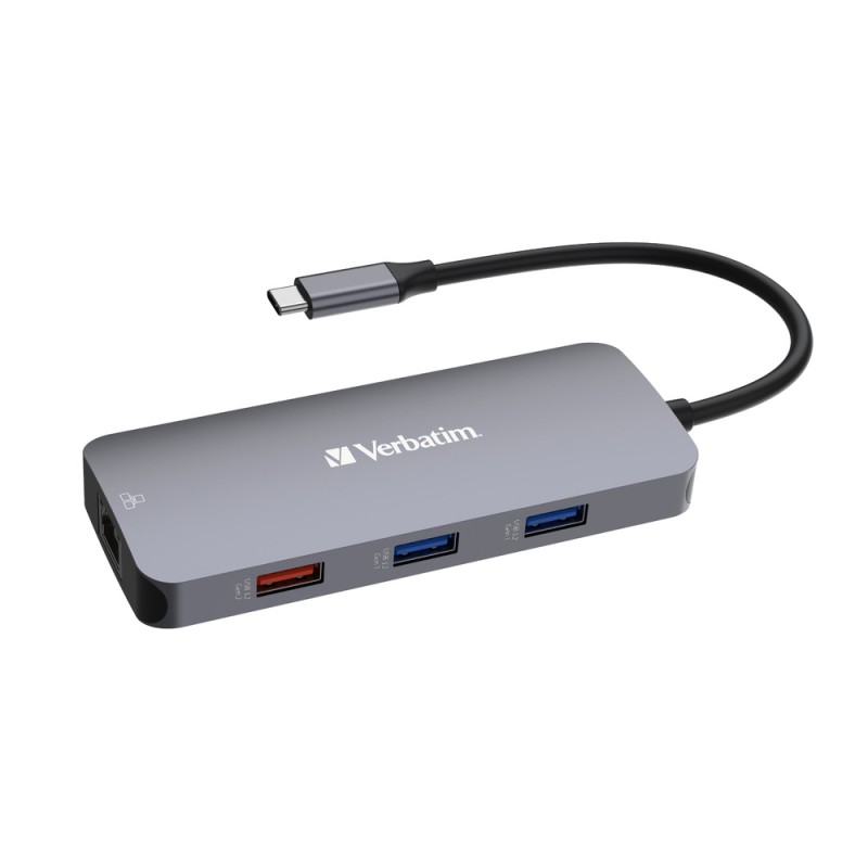 Verbatim USB-C Pro Multiport Hub 9 Port CMH-09 (HDMI | RJ45 | 2 x USB-C | USB-A 3.2 Gen2 | 2 x USB-A 3.2 Gen1 | SD | microSD)