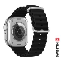 Swissten Silicone Band for Apple Watch - Marine Straps 42/44/45/49 mm Black