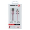 Swissten Data Cable Textile USB / USB-C 1.2 M Rose/Gold