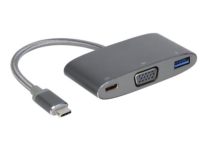 Innergie MagiCable USB-C to VGA Multiport Adapter - Grey