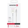 Swissten Braided Magnetic Wireless Charger For Apple Watch Metal, USB-C 1.2 M White