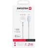 Swissten Braided Wireless Magnetic Charger For Apple Watch Metal, USB-A 1.2 M White