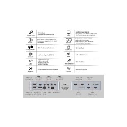 LMP USB4 SuperDock 2 4K 15 Ports & Dual 5K@60 Hz, Slot T-Bar, 2x HDMI, DP, 2.5GbE, 2x USB-A 2.0, 2x USB-A 3.2 Gen1, USB-A 3.2 Gen2, 3x USB-C 3.2 Gen2, 3.5mm Audio, SD 4.0, 87W PD, 130W DC, A