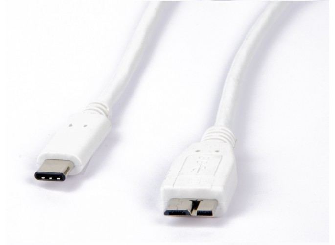 LMP USB-C to USB 3.0 micro-USB cable 1m - white - Thunderbolt 3 compatible