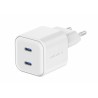 Swissten Travel Charger GaN 2X USB-C 20W Power Delivery White