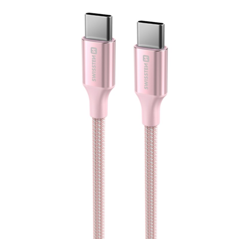 Swissten Data Cable Textile II USB-C / USB-C 1,5 M Pink