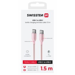 Swissten Data Cable Textile II USB-C / USB-C 1,5 M Pink
