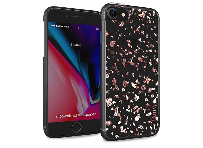 i-Paint Glitter Flakes Case for iPhone 7/8/SE - Pink