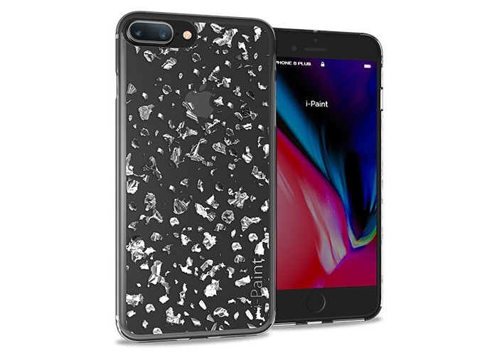 i-Paint Glitter Flakes Case for iPhone 7/8 Plus - Silver