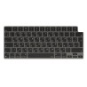JCPal VerSkin Silicone Keyboard Protector for MacBook Air 13"(M2 2022/M3 2024) / Pro 14"/16" (M1 2021/M2-M3 2023) / Air 15" (M2 2023/M3 ,2024) Transparent Black - Cyrilic (EU/ISO)