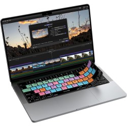 JCPal Verskin Final Cut Shortcuts Keyboard Cover for MacBook Pro 14"/16" (M1 2021/M2 2023), MacBook Air 13" (M2 2022), MacBook Air 15" (M2 2023) Transparent Black - EU Layout