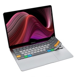 JCPal Verskin MacOS Shortcuts Keyboard Cover Transparent Black for MacBook Air 13 "(M1, 2020) - EU Layout
