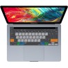 JCPal Verskin MacOS Shortcuts Keyboard Cover Transparent Black for MacBook Pro 13" (2020), MacBook Pro 16" (2019), MacBook Pro 13" (M2 2022) - EU Layout