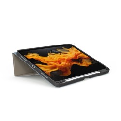 JCPal SlimFlex Folio Case with Pencil Holder for iPad 10.9-inch (10th, 2022)  / iPad 11" A16 11th gen- Khaki Brown/Blue