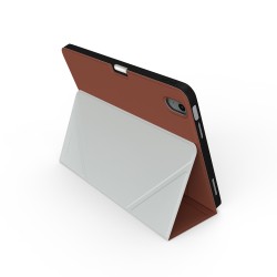 JCPal SlimFlex Folio Case with Pencil Holder for iPad 10.9-inch (10th, 2022)  / iPad 11" A16 11th gen- Almond Brown/Grey