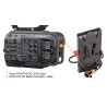 Hedbox V-lock Power adapter plate; USB Output 5.1V / 2.1A; 3 x D-Tap Output 14.8V / 5A;  50cm Breakway Cable with Sony FX9 type Conector 