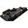 Hedbox V-lock Power adapter plate; USB Output 5.1V / 2.1A; 3 x D-Tap Output 14.8V / 5A;  50cm Breakway Cable with Sony FX9 type Conector 