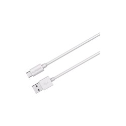 LMP USB-A to USB-C charging and data cable (USB 2.0), Charge & Sync, 36W (AndroidOS) & 7.5W for iOS (iPhone, iPad), up to 480 Mbit/s, for iPhone, iPad, etc., white, 1 m