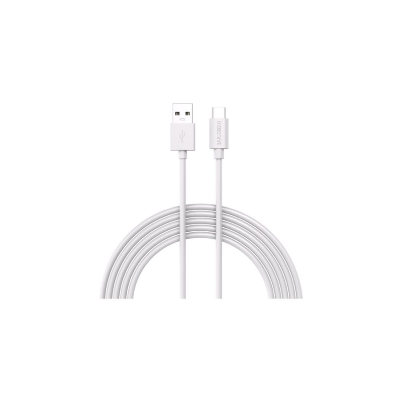 LMP USB-A to USB-C charging and data cable (USB 2.0), Charge & Sync, 36W (AndroidOS) & 7.5W for iOS (iPhone, iPad), up to 480 Mbit/s, for iPhone, iPad, etc., white, 0.5 m