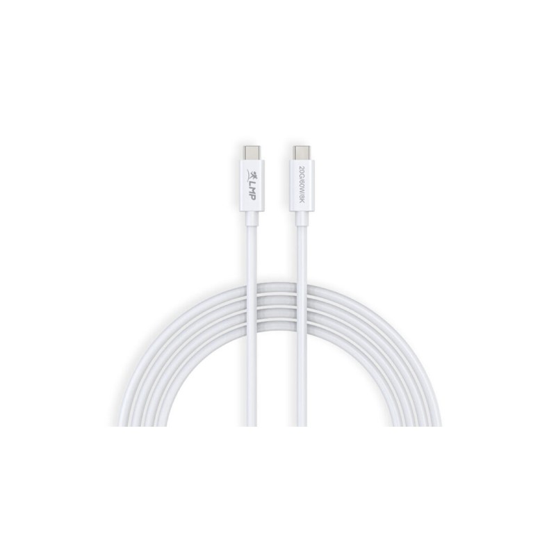 LMP USB-C (m) to USB-C (m) cable, Gen 2 (USB4/20G), 20V 3A/60W, DP Altmode (8K), with e-marker, 3 m, white