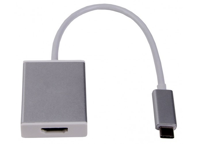 LMP USB-C to HDMI 2.0 adapter, USB-C 3.1 to HDMI 2.0, aluminum housing, silver