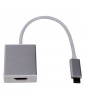 LMP USB-C to HDMI 2.0 adapter, USB-C 3.1 to HDMI 2.0, aluminum housing, silver