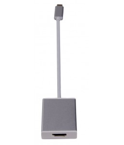 LMP USB-C to HDMI 2.0 adapter, USB-C 3.1 to HDMI 2.0, aluminum housing, silver