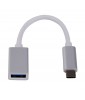 LMP USB-C (m) to USB A (f) adapter, 5G/3A, 15 cm, aluminum housing, silver