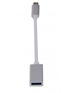 LMP USB-C (m) to USB A (f) adapter, 5G/3A, 15 cm, aluminum housing, silver
