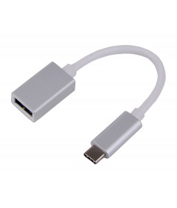 LMP USB-C (m) to USB A (f) adapter, 5G/3A, 15 cm, aluminum housing, silver