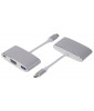 LMP USB-C (m) to VGA & USB 3.0 (f) & USB-C charging Multiport Adapter, aluminium, silver