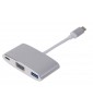 LMP USB-C (m) to VGA & USB 3.0 (f) & USB-C charging Multiport Adapter, aluminium, silver