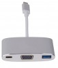 LMP USB-C (m) to VGA & USB 3.0 (f) & USB-C charging Multiport Adapter, aluminium, silver
