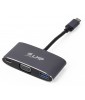LMP USB-C (m) to VGA & USB 3.0 (f) & USB-C charging Multiport Adapter, aluminium, space gray