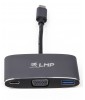 LMP USB-C (m) to VGA & USB 3.0 (f) & USB-C charging Multiport Adapter, aluminium, space gray