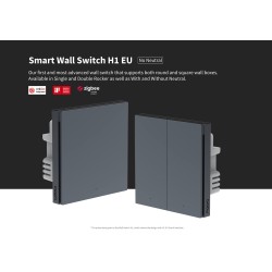 Aqara Smart Wall Switch H1 EU (No Neutral, Double Rocker) - Gray