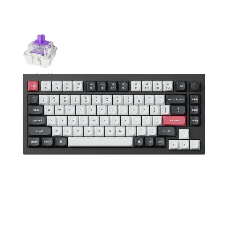 Keychron Q1 HE Swappable RGB Backlight Nebula Switch Knob Version ISO Layout Italian - Black (Cherry PBT Dye-Sublimation Keycaps)