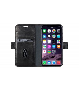 dbramante1928 Bernstorff - Custodia a portafoglio con aggancio magnetico per iPhone XS/X - Nera