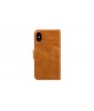 dbramante1928 Bernstorff - Custodia a portafoglio con aggancio magnetico per iPhone XS/X - Pelle scura