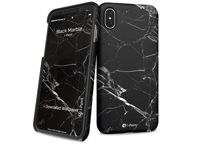 i-Paint Hard Case Slim for iPhone XS/X - Black Marble
